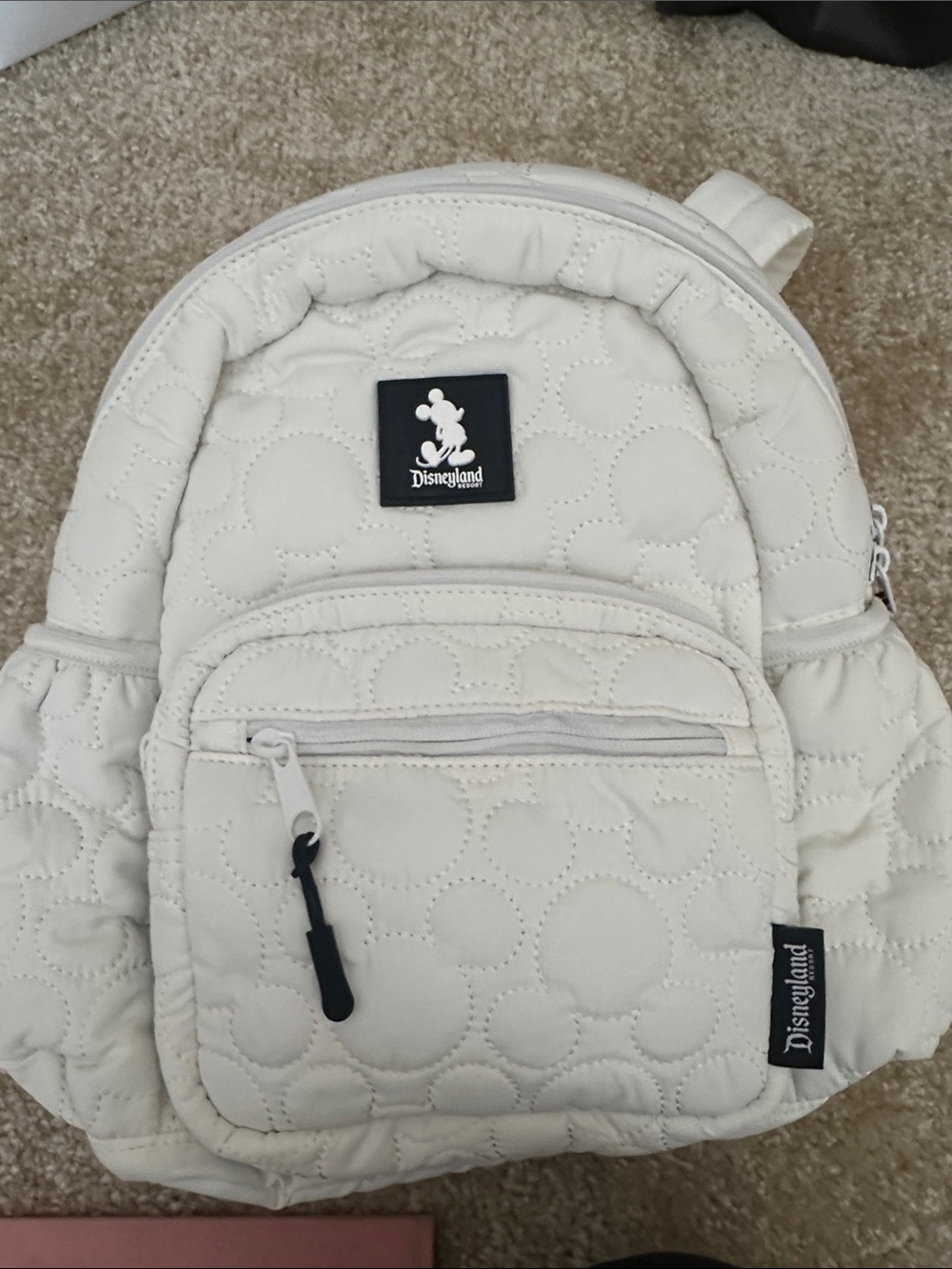 Disney White Quilted Mickey Ear Mini Backpack